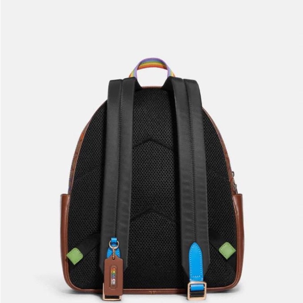 NWT $428 RARE RAINBOW PRIDE AUTHENTIC COACH COLORFUL SIGNATURE BACKPACK - Picture 5 of 6